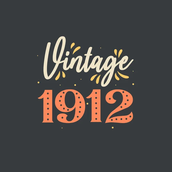 Jahrgang 1912 1912 Vintage Retro Geburtstag — Stockvektor