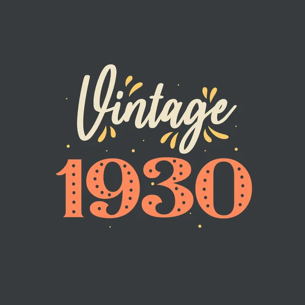 Vintage 1930 1930 Aniversário Retro Vintage — Vetor de Stock