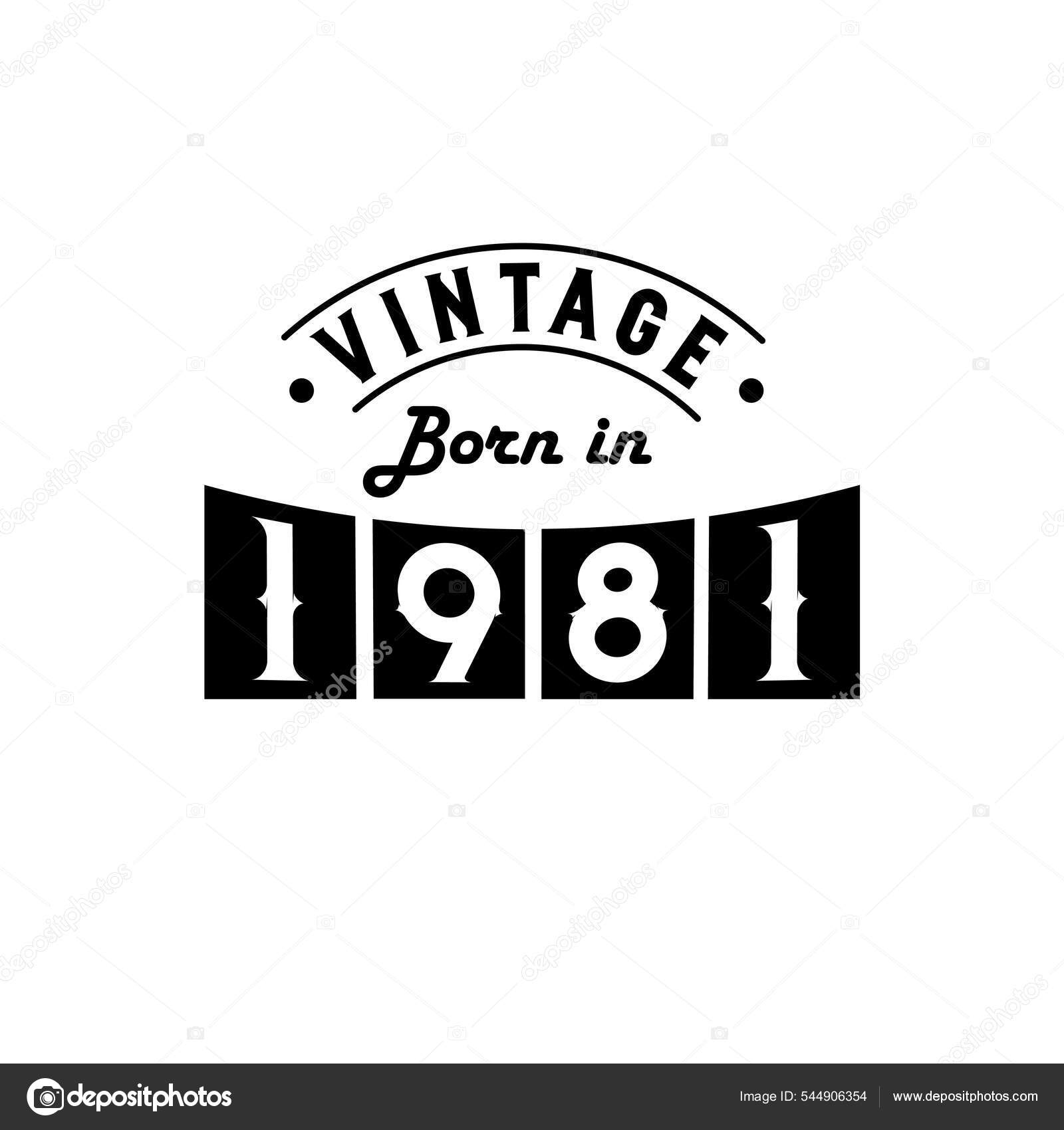 Nacido 1981 Fiesta Cumpleaños Vintage Nacido 1981 Vector de stock