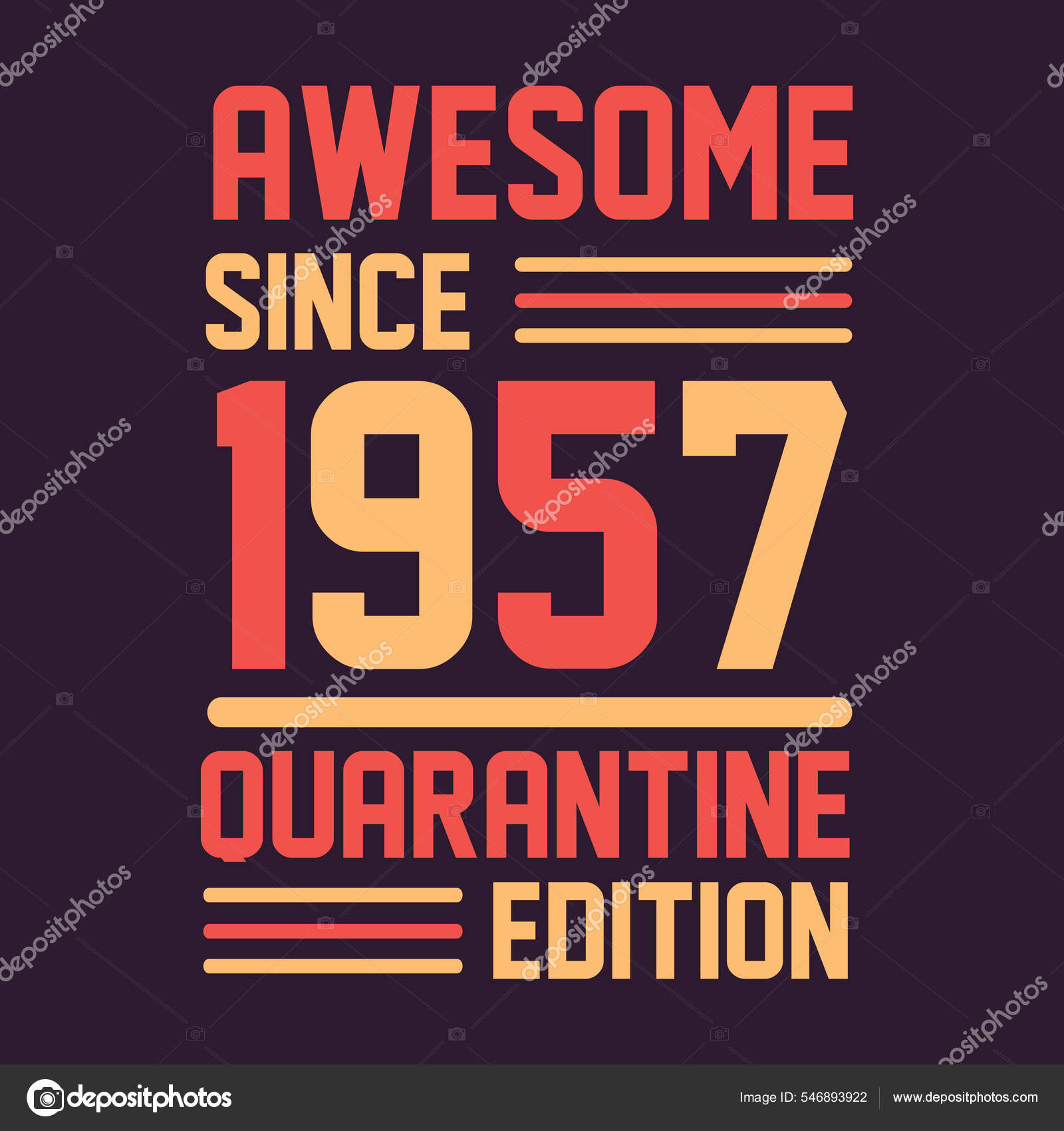 Awesome 1957 Quarantine Edition 1957 Vintage Retro Birthday Stock