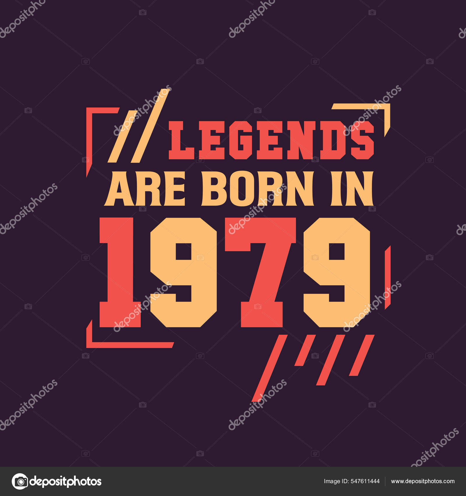 Legends Born 1979 Birthday Legend 1979 Stock Vector by ©creator.stockia