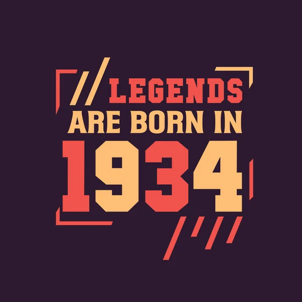 Θρύλοι Γεννιούνται 1934 Γενέθλια Του Μύθου 1934 — Διανυσματικό Αρχείο