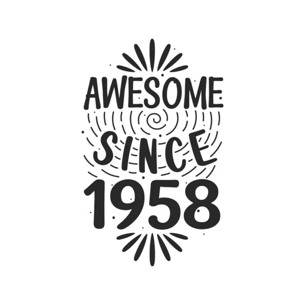 Nacido 1958 Vintage Retro Cumpleaños Impresionante Desde 1958 — Vector de stock