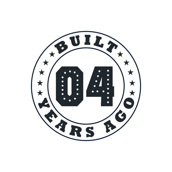 Built Years Ago 4Th Birthday Celebration Design — Stock Vector