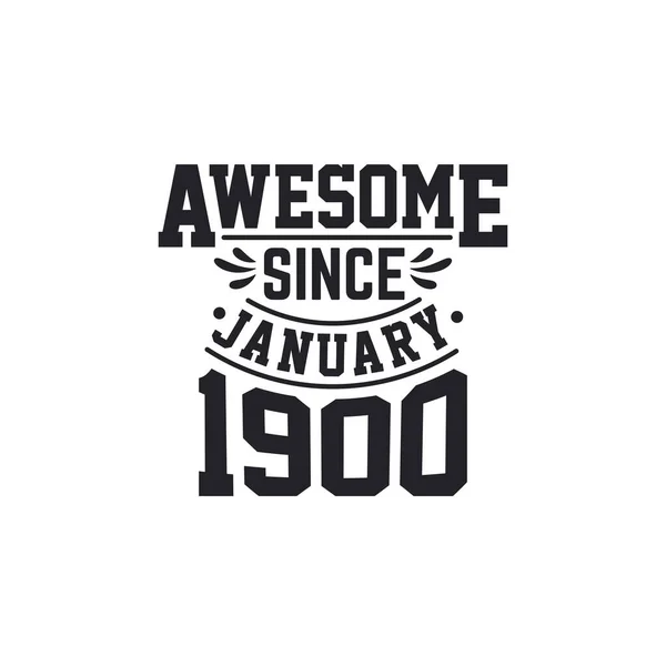 Urodzony Styczniu 1900 Roku Retro Vintage Birthday Niesamowity Stycznia 1900 — Wektor stockowy