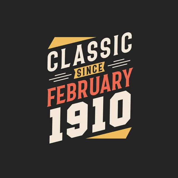 Klassisk Sedan Februari 1920 Född Februari 1920 Retro Vintage Födelsedag — Stock vektor