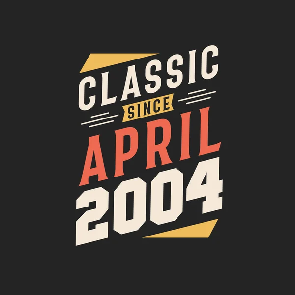 Nisan 2004 Ten Beri Klasik Nisan 2004 Doğdu Retro Vintage — Stok Vektör