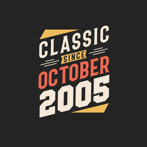 Ekim 2005 Ten Beri Klasik Ekim 2005 Doğdu Retro Vintage — Stok Vektör