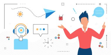 Sohbet kuryesinde müşteri desteği, iş iletişimi sanal iletişim mesajları