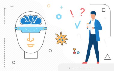 Nöroteknoloji, beyin, tıp teknolojisi ve doktor adam üzerine bilimsel araştırmalar.