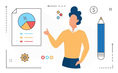 İş kpi dijital teknolojisi, veri raporu analiz süreci, iş adamı danışmanlığı