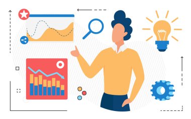 Veri tablosu bilgileriyle çalışan işadamı analisti, iş adamları kâr arayışında