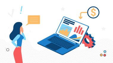 Finans piyasası yazılımlardan alıntılar yapıyor, dizüstü bilgisayardaki ekonomik göstergeler.