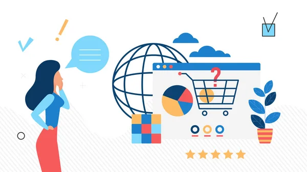 E-commerce shopping, business online store or marketplace. — Wektor stockowy