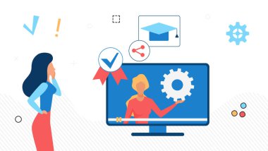 Dijital platformdaki çevrimiçi uzaktan öğrenme kursu
