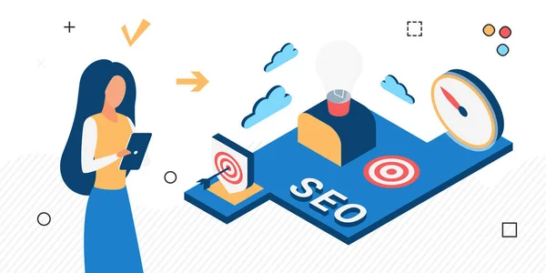 Seo information optimization for site, search engine tuning of site. — 图库矢量图片