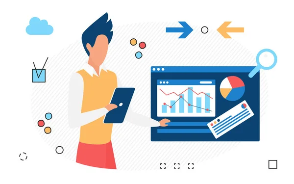 Services d'analyse de données gérés et solutions de veille économique — Image vectorielle