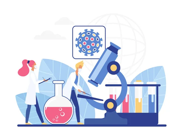 Εργαστηριακές δοκιμές εργαστηριακής έρευνας για τον ιό του κερατοειδούς — Διανυσματικό Αρχείο