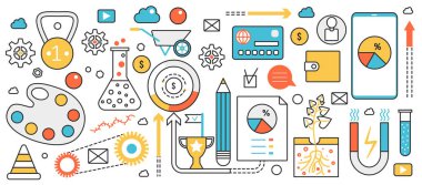 Bilim girişimi modern teknoloji, kar büyümesi analizi ve sanatçı araçları, araştırma