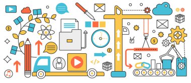 Modern iş ve endüstri teknolojisi, inşaattaki yenilik projeleri, taşıyıcı