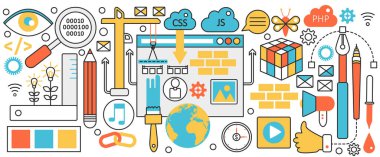 Web sitesi oluşturma teknolojisi, ui elementlerini oluşturmak için teknik süreç, içerik yaratmak