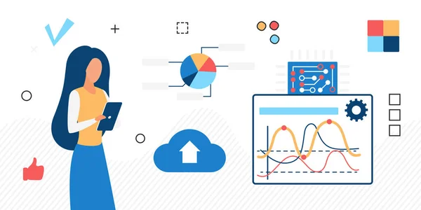 Datos de mercado estadísticas evolución anual información — Vector de stock