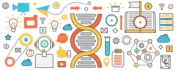 Bilimsel teknoloji, dijital veri, biyoteknoloji, moleküler yapı araştırması.