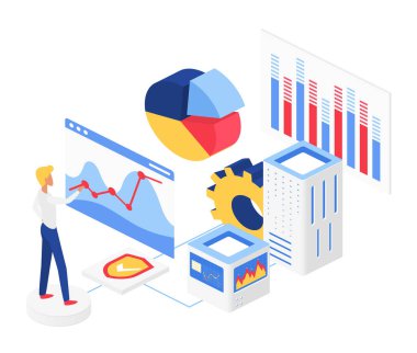 Bilgi gösteren büyük veri görselleştirme süreci