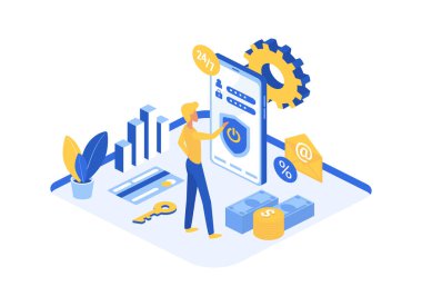 Web digital mobile banking application managing