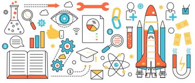 Business investment, success innovation, startup rocket launch, magnet attracting money