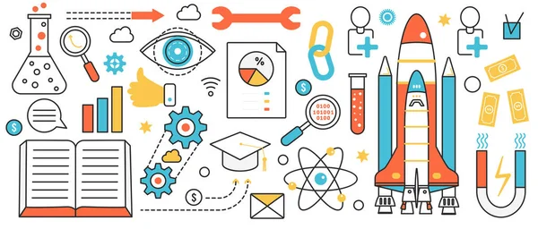 İş yatırımı, başarı yeniliği, başlangıç roketi fırlatma, para çeken mıknatıs