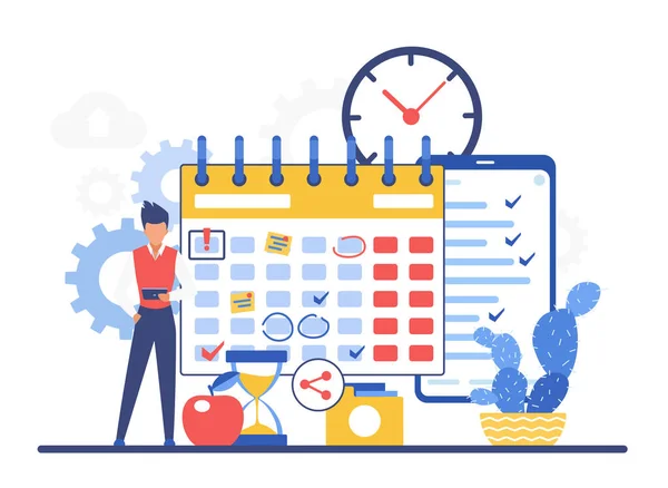 Calendar planning timesheet schedule program — Vector de stock