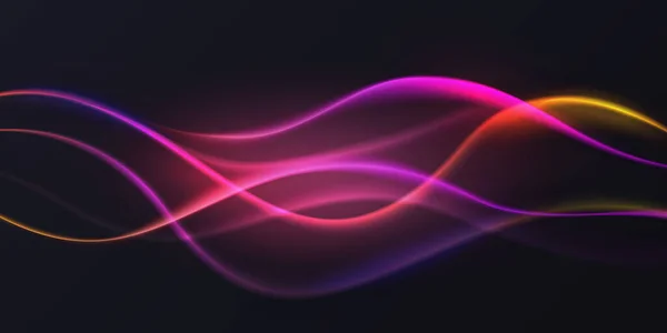 Gradient violet néon onde de couleur, effet de lumière abstrait, mouvement dynamique du courant de gradient doux — Image vectorielle