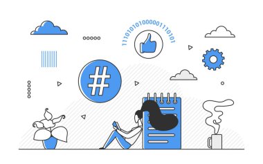 Social media users likes notification. Public audience reaction and account popularity vector monocolor illustration