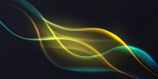 Гравийно Зеленая Неоновая Цветовая Волна Иллюстрация Вектора Светового Эффекта Динамический — стоковый вектор
