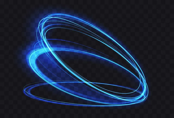 Magic Glowing Speed Energy Motion Spin Glowing Swirl Trail Circles — 图库矢量图片