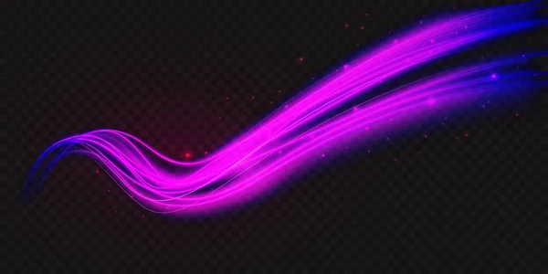 Luminous Neon Shape Wave Abstract Light Effect Vector Illustration Wavy — Stockový vektor