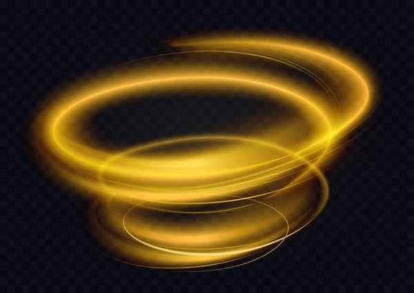 Light Circle Swirl Spiral Shapes Abstract Energy Effect Vector Illustration — Vetor de Stock