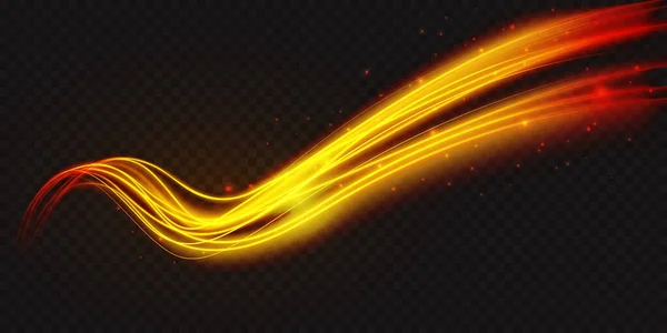 Світлова Хвиля Неонової Форми Абстрактний Світловий Ефект Векторні Ілюстрації Хвилястий — стоковий вектор