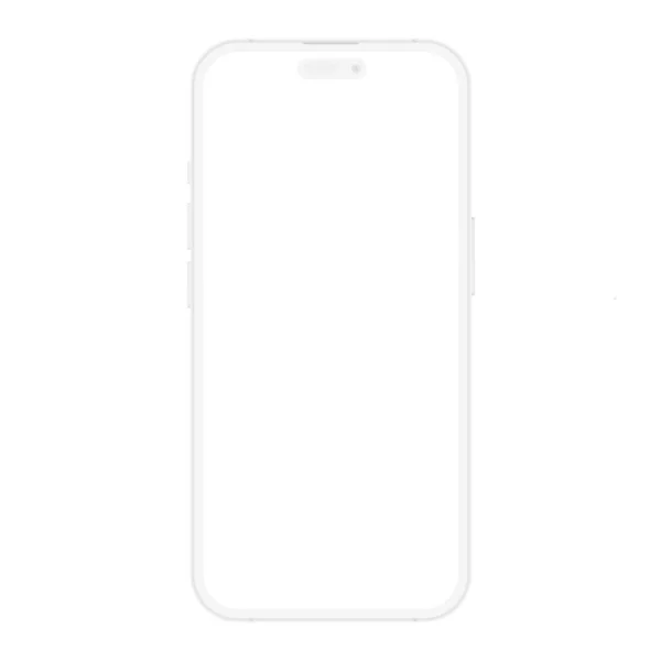 为您的项目提供现实的软白色模型模板电话 可视化的Ui应用程序演示 具有空白白屏矢量说明的高质量 现实的最新版本智能手机 — 图库矢量图片