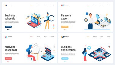Ticari yenilik, finansal başlangıç ve gelecekteki vektör çizimi teknolojisi. Çizgi film insanları, sancak, web sitesi tasarımı veya iniş web sayfası proje kavramının ilerlemesi üzerine makinelerle çalışırlar
