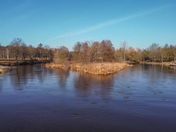 Річка Варта Показана Згори Конопніці Центральна Польща — стокове фото