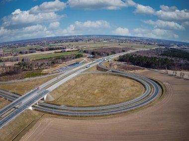 Hızlı trafik kavşağı, İHA 'dan fotoğraf..