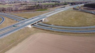 Otoyol, yukarıdan görünen kavşak, Polonya.