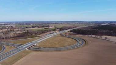 Otoyol, yukarıdan görünen kavşak, Polonya.