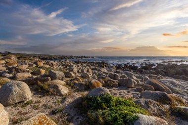 Monterey - gün batımında kıyı manzarası.