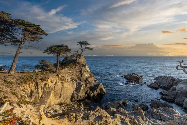 Monterey Uitzicht Kust Bij Zonsondergang — Stockfoto