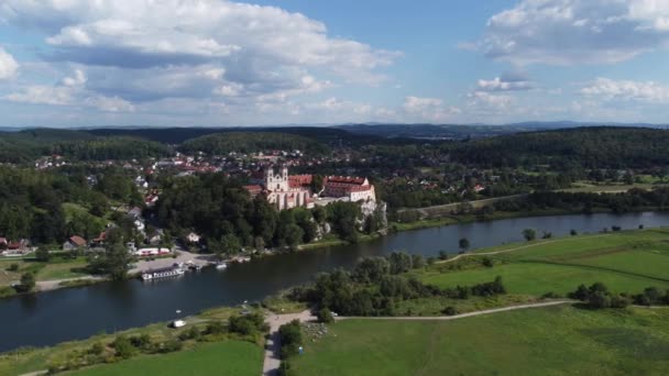 Historic Buildings Benedictine Abbey Tyniec Krakow Poland — Stok video