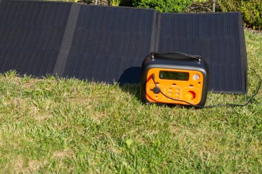 Solar panel and portable energy bank.