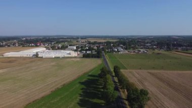 The village of Kamyk filmed from above, Poland.